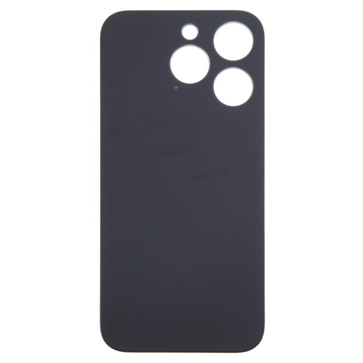 For iPhone 15 Pro Easy Replacement Big Camera Hole Glass Back Battery Cover(Black) - Back Cover by buy2fix | Online Shopping UK | buy2fix