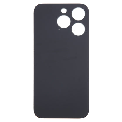 For iPhone 15 Pro Easy Replacement Big Camera Hole Glass Back Battery Cover(Black) - Back Cover by buy2fix | Online Shopping UK | buy2fix