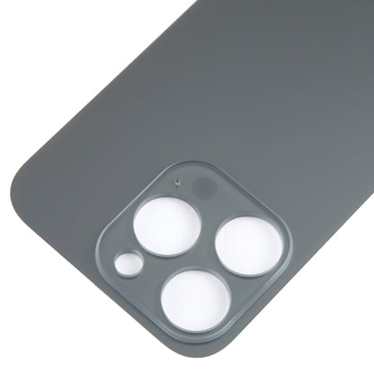 For iPhone 15 Pro Easy Replacement Big Camera Hole Glass Back Battery Cover(Black) - Back Cover by buy2fix | Online Shopping UK | buy2fix