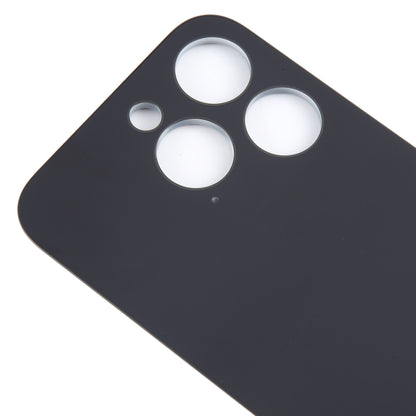 For iPhone 15 Pro Easy Replacement Big Camera Hole Glass Back Battery Cover(Black) - Back Cover by buy2fix | Online Shopping UK | buy2fix