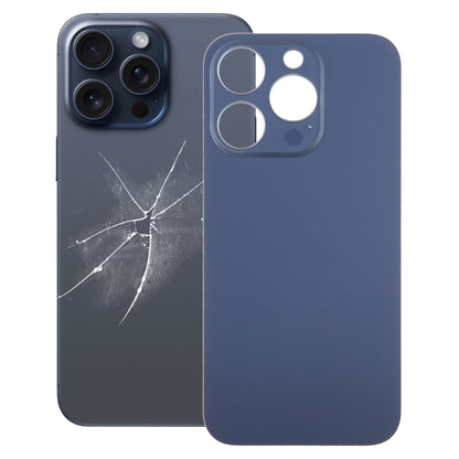 For iPhone 15 Pro Easy Replacement Big Camera Hole Glass Back Battery Cover(Blue) - Back Cover by buy2fix | Online Shopping UK | buy2fix