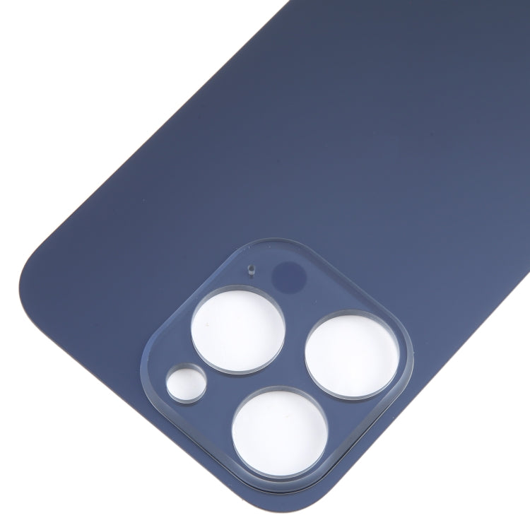 For iPhone 15 Pro Easy Replacement Big Camera Hole Glass Back Battery Cover(Blue) - Back Cover by buy2fix | Online Shopping UK | buy2fix