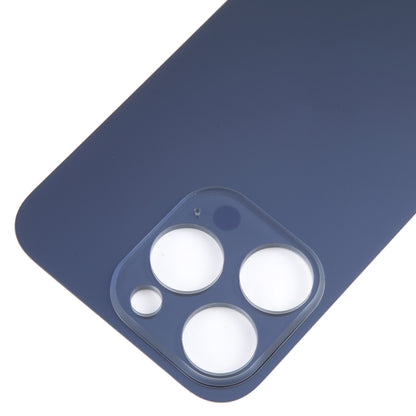 For iPhone 15 Pro Easy Replacement Big Camera Hole Glass Back Battery Cover(Blue) - Back Cover by buy2fix | Online Shopping UK | buy2fix