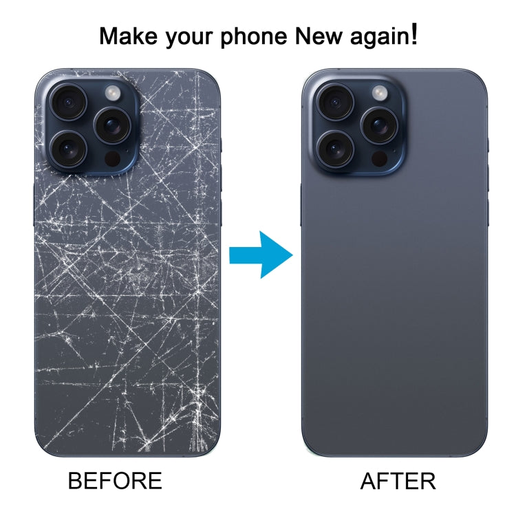 For iPhone 15 Pro Easy Replacement Big Camera Hole Glass Back Battery Cover(Blue) - Back Cover by buy2fix | Online Shopping UK | buy2fix