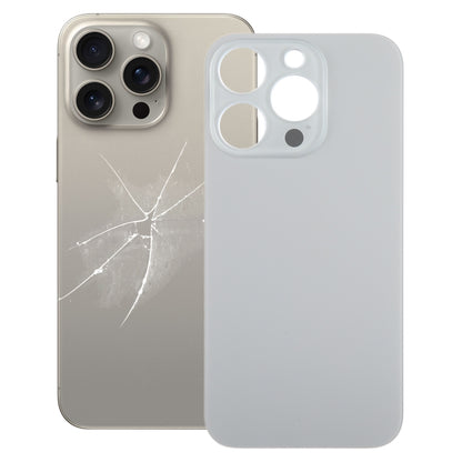 For iPhone 15 Pro Easy Replacement Big Camera Hole Glass Back Battery Cover(Titanium) - Back Cover by buy2fix | Online Shopping UK | buy2fix