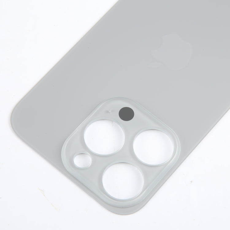 For iPhone 15 Pro Easy Replacement Big Camera Hole Glass Back Battery Cover(Titanium) - Back Cover by buy2fix | Online Shopping UK | buy2fix