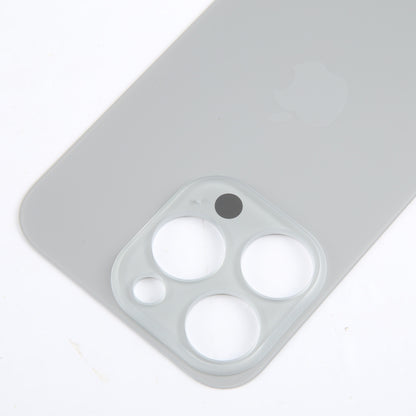 For iPhone 15 Pro Easy Replacement Big Camera Hole Glass Back Battery Cover(Titanium) - Back Cover by buy2fix | Online Shopping UK | buy2fix