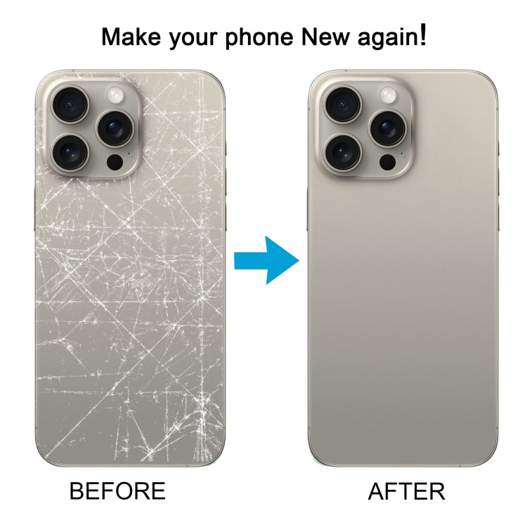 For iPhone 15 Pro Easy Replacement Big Camera Hole Glass Back Battery Cover(Titanium) - Back Cover by buy2fix | Online Shopping UK | buy2fix