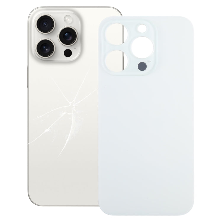 For iPhone 15 Pro Easy Replacement Big Camera Hole Glass Back Battery Cover(White) - Back Cover by buy2fix | Online Shopping UK | buy2fix