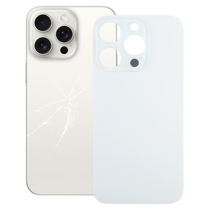 For iPhone 15 Pro Easy Replacement Big Camera Hole Glass Back Battery Cover(White) - Back Cover by buy2fix | Online Shopping UK | buy2fix