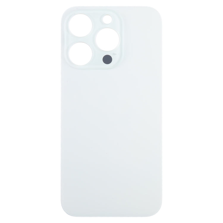 For iPhone 15 Pro Easy Replacement Big Camera Hole Glass Back Battery Cover(White) - Back Cover by buy2fix | Online Shopping UK | buy2fix