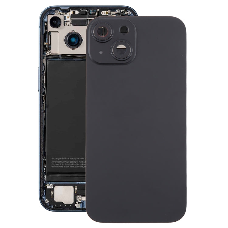 For iPhone 15 Plus Glass Battery Back Cover with Camera Lens Cover(Black) - Back Cover by buy2fix | Online Shopping UK | buy2fix