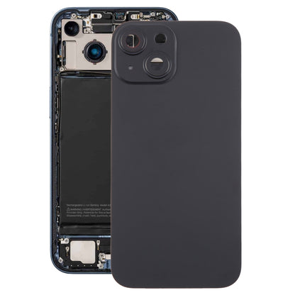 For iPhone 15 Plus Glass Battery Back Cover with Camera Lens Cover(Black) - Back Cover by buy2fix | Online Shopping UK | buy2fix