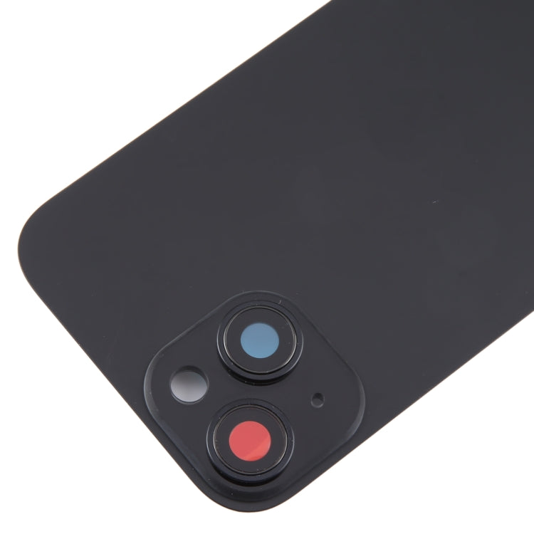 For iPhone 15 Plus Glass Battery Back Cover with Camera Lens Cover(Black) - Back Cover by buy2fix | Online Shopping UK | buy2fix