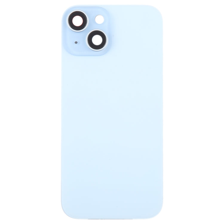 For iPhone 15 Plus Glass Battery Back Cover with Camera Lens Cover(Blue) - Back Cover by buy2fix | Online Shopping UK | buy2fix