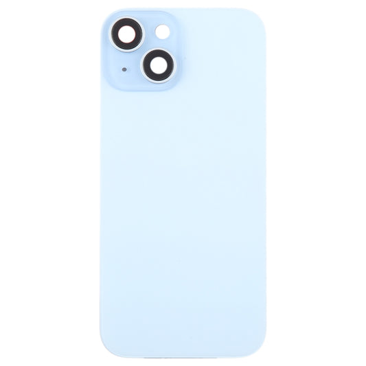 For iPhone 15 Plus Glass Battery Back Cover with Camera Lens Cover(Blue) - Back Cover by buy2fix | Online Shopping UK | buy2fix
