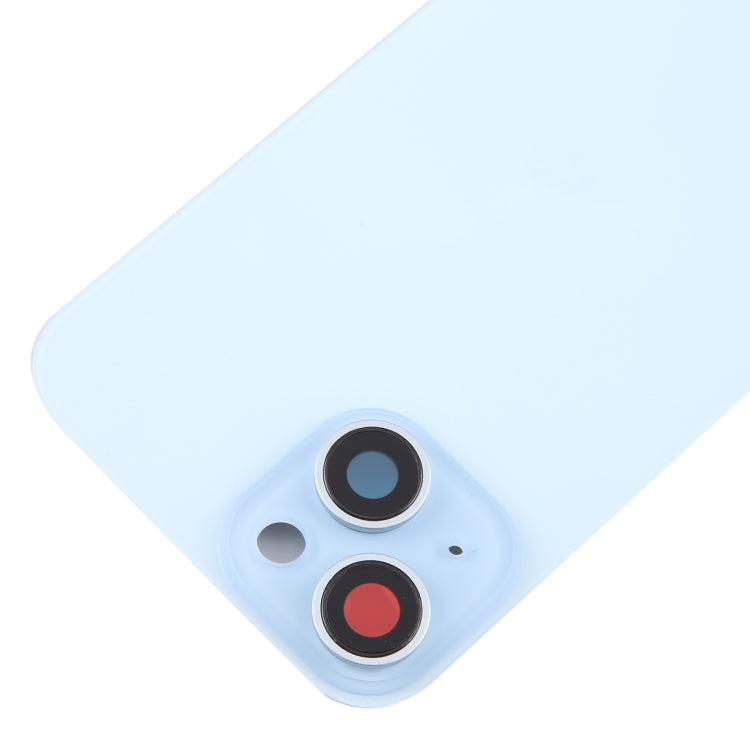 For iPhone 15 Plus Glass Battery Back Cover with Camera Lens Cover(Blue) - Back Cover by buy2fix | Online Shopping UK | buy2fix