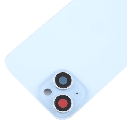 For iPhone 15 Plus Glass Battery Back Cover with Camera Lens Cover(Blue) - Back Cover by buy2fix | Online Shopping UK | buy2fix