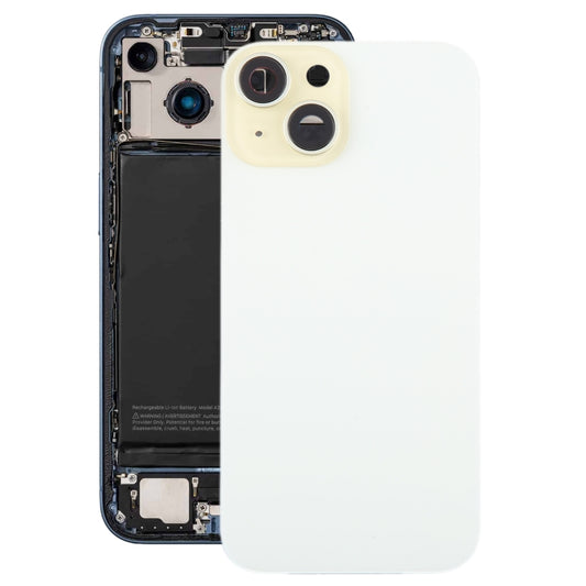 For iPhone 15 Plus Glass Battery Back Cover with Camera Lens Cover(Yellow) - Back Cover by buy2fix | Online Shopping UK | buy2fix