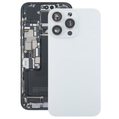 For iPhone 15 Pro Glass Battery Back Cover with Camera Lens Cover(White) - Back Cover by buy2fix | Online Shopping UK | buy2fix