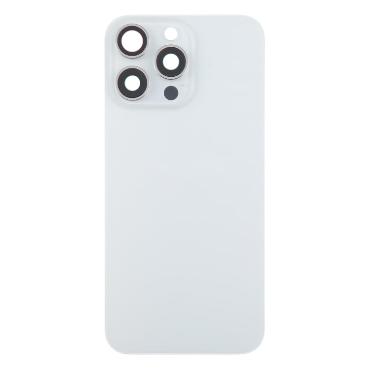 For iPhone 15 Pro Glass Battery Back Cover with Camera Lens Cover(White) - Back Cover by buy2fix | Online Shopping UK | buy2fix