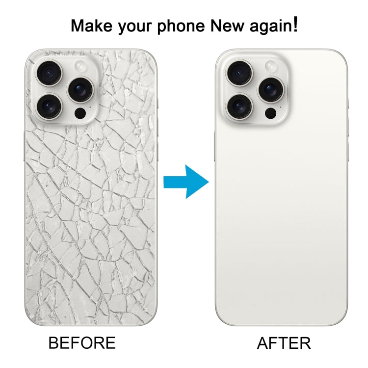 For iPhone 15 Pro Glass Battery Back Cover with Camera Lens Cover(White) - Back Cover by buy2fix | Online Shopping UK | buy2fix