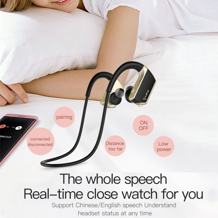 J2 Bluetooth 4.2 Binaural Hanging Type Wireless Sports Bluetooth Earphone, Built-in Memory (Gold) by buy2fix