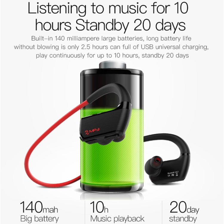 J2 Bluetooth 4.2 Binaural Hanging Type Wireless Sports Bluetooth Earphone, Built-in Memory (Silver) by buy2fix