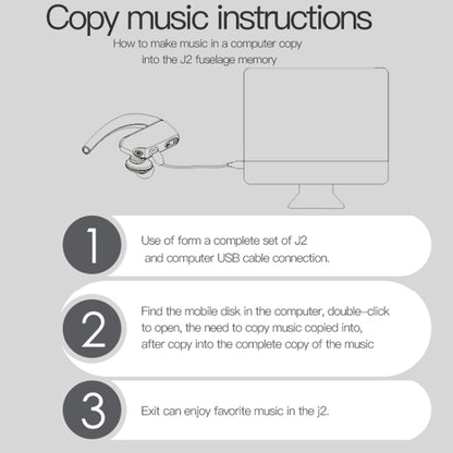 J2 Bluetooth 4.2 Binaural Hanging Type Wireless Sports Bluetooth Earphone, Built-in Memory (Silver) by buy2fix