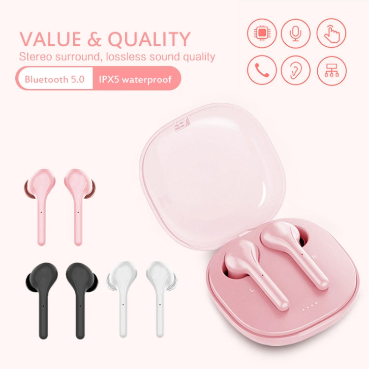 K88 Bluetooth 5.0 TWS Touch Binaural Wireless Stereo Sports Bluetooth Earphone with Charging Box(Pink) by buy2fix