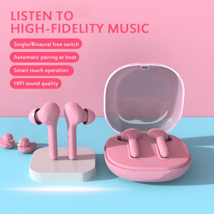 K88 Bluetooth 5.0 TWS Touch Binaural Wireless Stereo Sports Bluetooth Earphone with Charging Box(Pink) by buy2fix