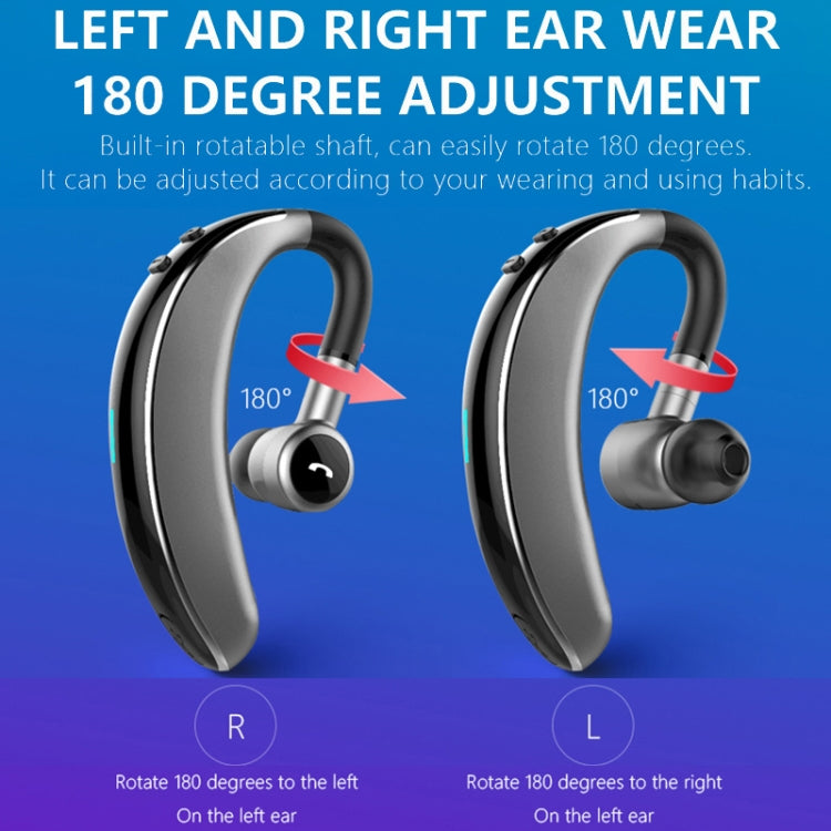 V7 Bluetooth 5.0 Business Style Wireless Stereo Sports Bluetooth Earphone, Support Inform Caller Name (Black) by buy2fix