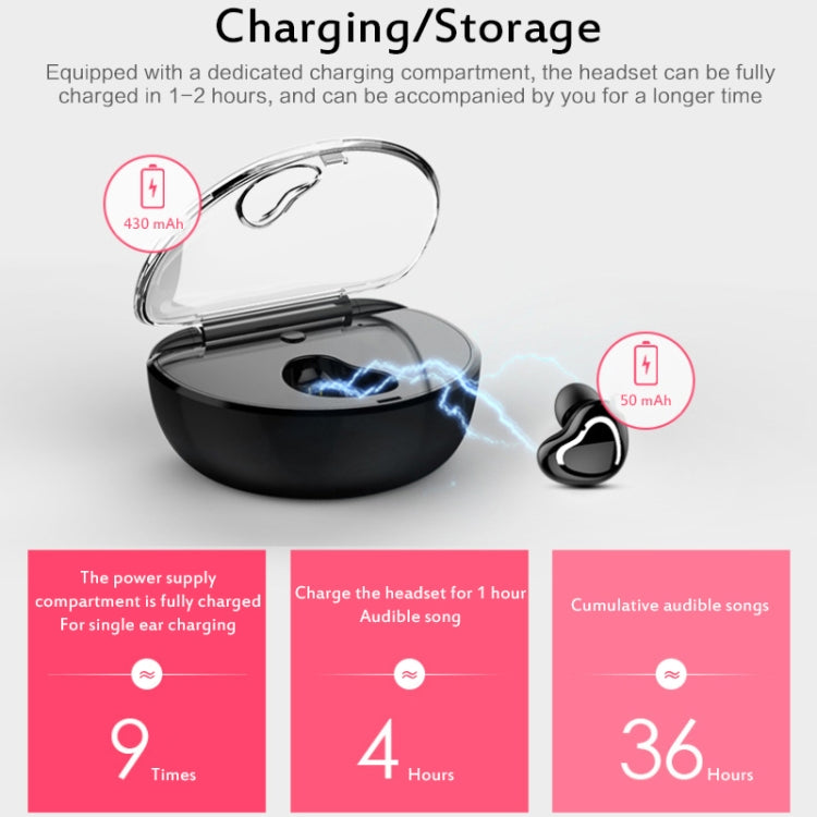 X7 Bluetooth 4.1 Mini Invisible Wireless Sports Bluetooth Earphone with Charging Box (White) by buy2fix