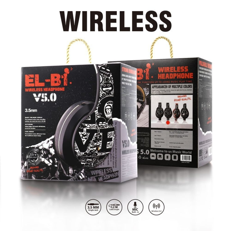 B1 Graffiti Pattern Wireless Bluetooth V5.0 Headset (Black White) by buy2fix
