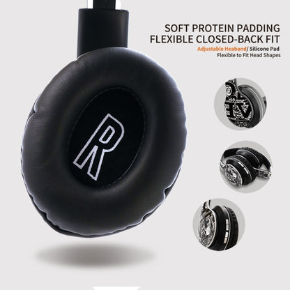 B1 Graffiti Pattern Wireless Bluetooth V5.0 Headset (Black White) by buy2fix