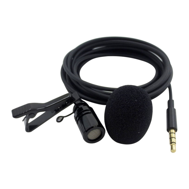 ZS0154 Recording Clip-on Collar Tie Mobile Phone Lavalier Microphone, Cable length: 1.2m (Black) by buy2fix