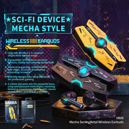 WEKOME VB06 Mech Series Metal Bluetooth Earphone (Yellow) by WK