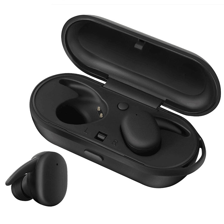 DT-7 IPX Waterproof Bluetooth 5.0 Wireless Bluetooth Earphone with 300mAh Magnetic Charging Box, Support Call(Black) by buy2fix