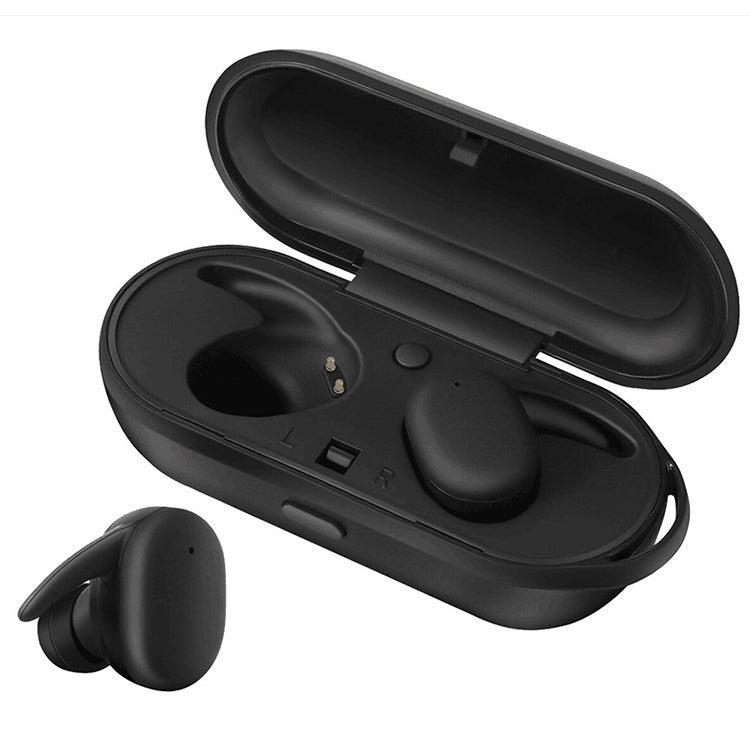 DT-7 IPX Waterproof Bluetooth 5.0 Wireless Bluetooth Earphone with 300mAh Magnetic Charging Box, Support Call(Black) by buy2fix