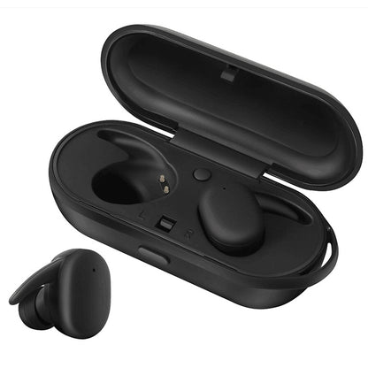 DT-7 IPX Waterproof Bluetooth 5.0 Wireless Bluetooth Earphone with 300mAh Magnetic Charging Box, Support Call(Black) by buy2fix