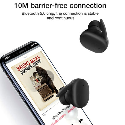 DT-7 IPX Waterproof Bluetooth 5.0 Wireless Bluetooth Earphone with 300mAh Magnetic Charging Box, Support Call(Black) by buy2fix