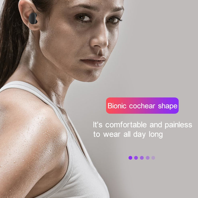 DT-7 IPX Waterproof Bluetooth 5.0 Wireless Bluetooth Earphone with 300mAh Magnetic Charging Box, Support Call(Black) by buy2fix