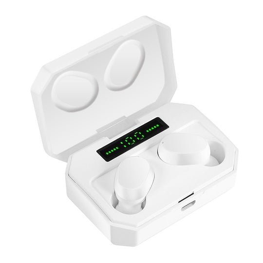 DT-14 Wireless Two Ear Bluetooth Headset Supports Touch & Smart Magnetic Charging & Power On Automatic Pairing(White)