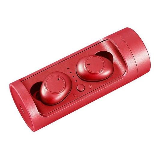 DT-15 Wireless Two Ear Bluetooth Headset Supports Touch & Smart Magnetic Charging & Power On Automatic Pairing (Red) by buy2fix