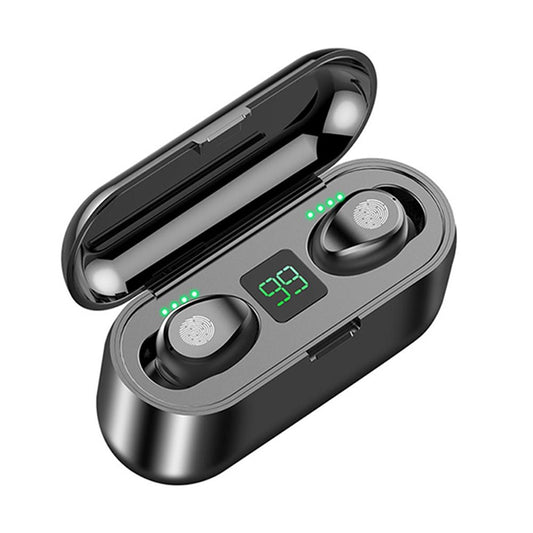 F9 TWS V5.0 Touch Control Binaural Wireless Bluetooth Headset with Charging Case and Digital Display by buy2fix