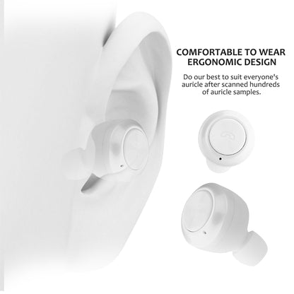 BTH-A6 Wireless Bluetooth 5.0 Earphone with Magnetic Charging Box (White) by buy2fix