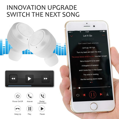 BTH-A6 Wireless Bluetooth 5.0 Earphone with Magnetic Charging Box (White) by buy2fix