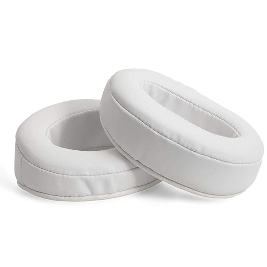 1 Pair Oval Leather Beveled Headphone Protective Case for Brainwavz HM5 / Philip SHP9500(White) - Earmuff & Pad by buy2fix | Online Shopping UK | buy2fix