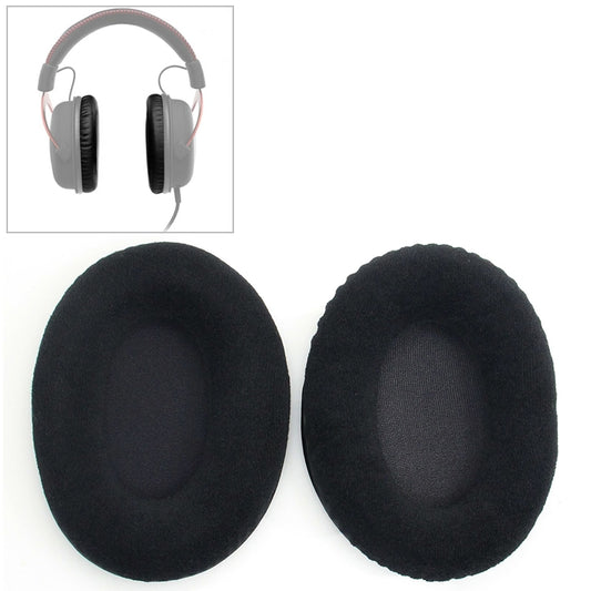 2 PCS For Kingston KHX-HSCP / HyperX Cloud II Headphone Cushion Flannel Black Net Sponge Cover Earmuffs Replacement Earpads - Earmuff & Pad by buy2fix | Online Shopping UK | buy2fix