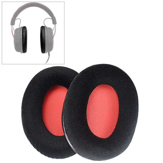 2 PCS For Kingston KHX-HSCP / HyperX Cloud II Headphone Cushion Flannel Red Net Sponge Cover Earmuffs Replacement Earpads - Earmuff & Pad by buy2fix | Online Shopping UK | buy2fix